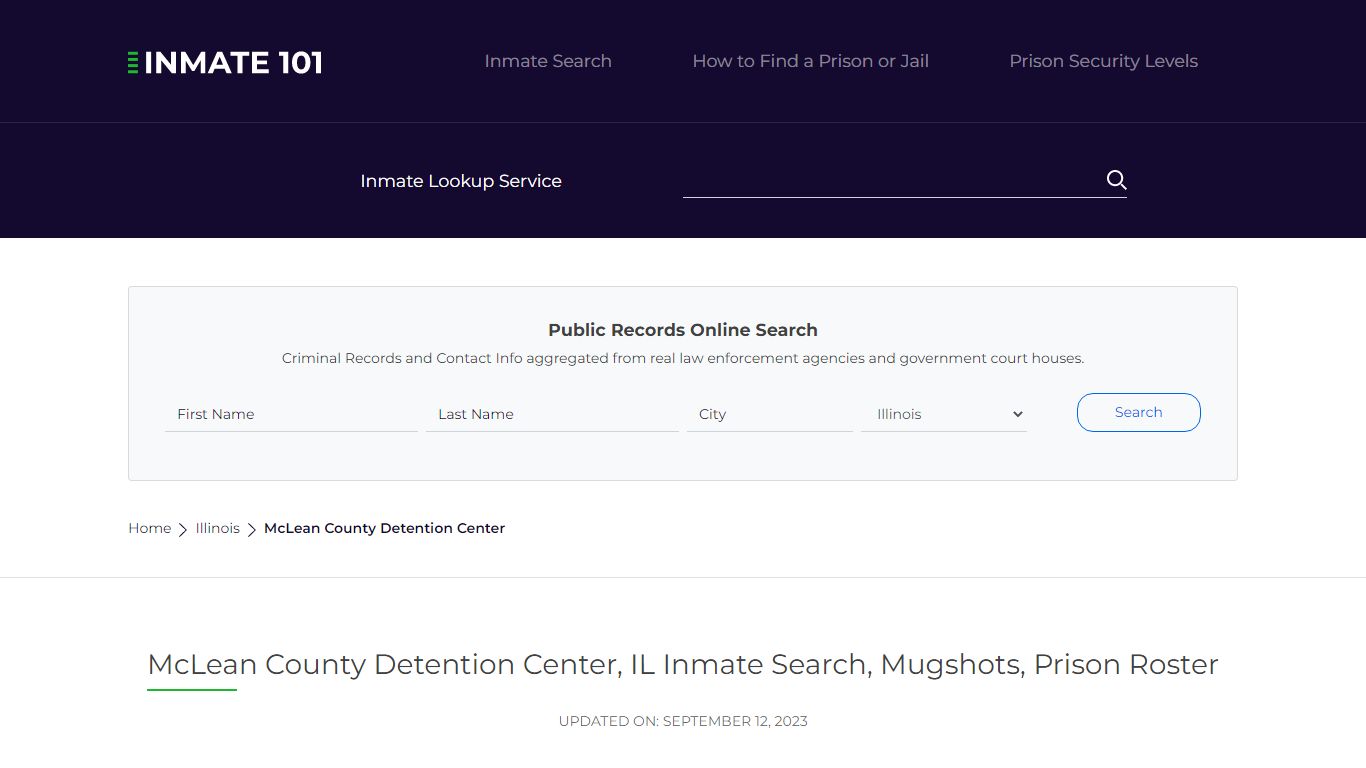 McLean County Detention Center, IL Inmate Search, Mugshots, Prison ...
