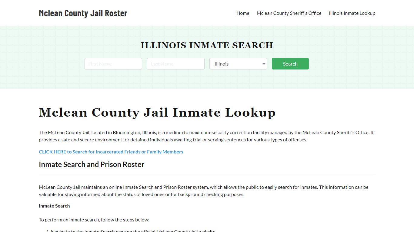 Mclean County Jail Roster Lookup, IL, Inmate Search