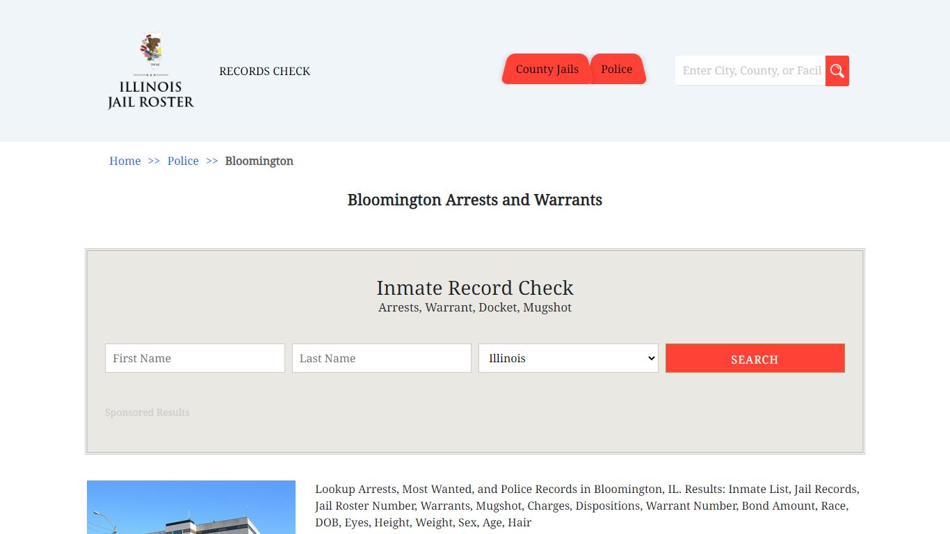Bloomington Arrests and Warrants | Jail Roster Search